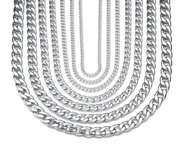 TN0022 55 cm 316L Titanium Stahl Klassische Kettenketten für Männer Frauen Mode Schmuck Weißgold Verschiedene Größe 1610817