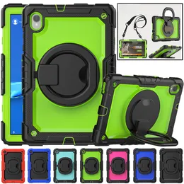 360 Roterande handtag Grip Stand Case för Lenovo Tab M10 HD Plus 10,1 tum 3: a FHD plus 10,3 tum 2: a genen barn säker stötsäker rustning Hybird tung tablettskydd