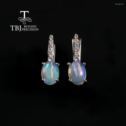 Dangle Earrings Small 925 Sterling Lady Girls Natural Opal Oper Oper Oper Birtsstone Fashion Jewelry Proposal Love Gift TBJ