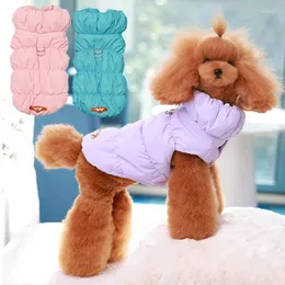 Abbigliamento per cani MacAroon Colore Down Giacca vestiti da pet inverno caldo per cagnolini Shih Tzu Chihuahua Fashion Cuppy Coat con abiti a D-ring
