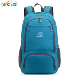 Ryggsäck okkid kvinnor vikande lätt sport utomhus sport back pack väska män resa lätt förvaring