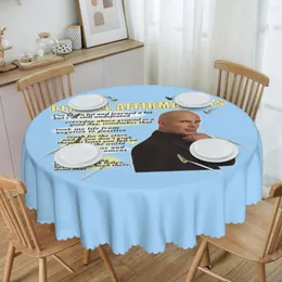 Table Cloth Round Waterproof Affirmations Mr. Worldwide Cover Tablecloth For Dining 60 Inches