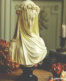 크래프트 도구 베일 리 레이디 캔드 실리콘 몰드 암컷 신부 앙스크 조각상 조각상 여성 홈 장식 석고 mould9973939