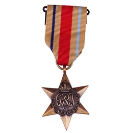 George VI Die Afrika Star Messing Medal Ribbon WWII WWII British Commonwealth High Military Award Sammlung 8252425