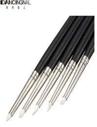 WHOLEPRO 5 PCS Tırnak Sanat Kalem Fırçaları Yumuşak Silikon Oyma El Sanatları Malzemeleri Çamurluk Heykel UV Jel Binası Kil Kalem DIY TO6275323