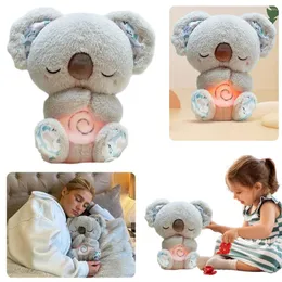 Party Favor Cute Koala Comfort Doll With Music Lights Ritmic Breathing Motion Sleeping Toy Musical Baby para bebês nascidos