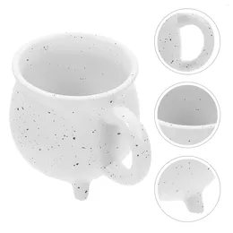 Canecas Cauldôs de bruxa Tripé copo de caldeira com caneca de leite de leite cerâmica branca