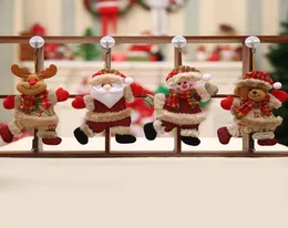 Christmas Decorations Xmas Tree door handle Toy Doll pendant Santa Claus Snowman Elk Hanging ornaments for home New year Party Gif8175645