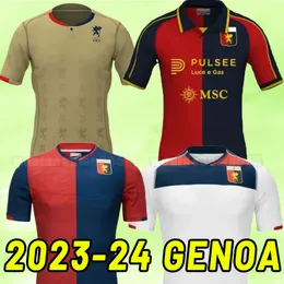 2023/24 Maglie da calcio Genoa 2024 camicie Ekuban Mens Cricket Puscas Coda Coda Away Uniforms Anniforms Anniversary Foututh