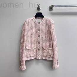 Women's Knits & Tees designer Shenzhen Nanyou Huo~24 Spring Small Fragrant Wind Round Neck Embroidered Celebrity Thick Flower Woolen Coat B09A