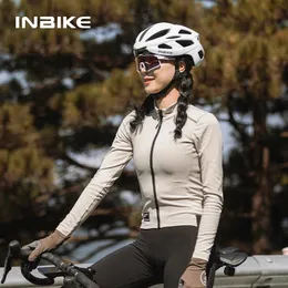 Inbike 2024 Fleece Cycling Jersey Frauen Langarm Winter mtbbike Kleidung Autumn Mountain Road Bicycle Top Jackets Kleidung 240510