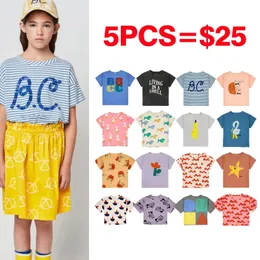 Czysta sprzedaż BC SS Childrens Summer krótkie rękawowe T-shirt dla dziecięcej marki Letnia T-shirt 23SS Dziewczęta i chłopców Designer Clothing T-shirt 240506