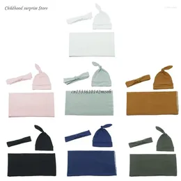 Coperte Cotton Baby Swaddle Coperte con cappello set dono in stoffa regalo perfetto per i ragazzi gocce di gocce