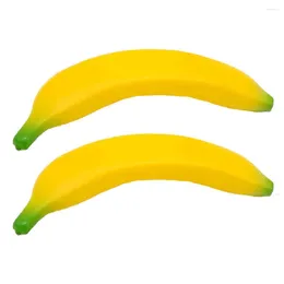 Dekoracja imprezowa 2 szt. 20 cm sztuczne banany dekoracyjne plastikowe fałszywe owoce realistyczny wyświetlacz symulowany banan na wesele choinkę