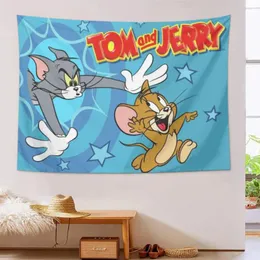 Tapisserier Heminredning Tapestry Anime-Tom-and-Jerry-Creative Wall Art Room Decors
