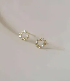 Goldtutu Pure 9K Gold Earrings Zircon Small Garland Korean Fashion for Teens 2021 Trend Earring Studs8776583