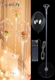 70 cm LED Light Balloon Stand Stand Birthday Clear Balons Globos Stand Stand Baby Shower Wedding Party Dekoracje Ballon Y06221372161