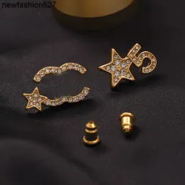 Charm Charm Earrings Earings Designer Asymmetry Lucky Charm Women Diamonds Star Party Wedding Rhinestone Birthday Gift Luxury Classic Br