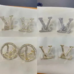 20 -styl mieszanych luksusowych projektantów litery stadnina 18k złota plated 925 srebrne dla kobiet kryształowy kryształ perłowy na przyjęcie weselne kiderlry lover prezent