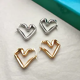 Luksusowa marka Miłość Projektantka Heart For Women 18K Gold Silver Retro Vintage Aretes Oorbellen Brincos mają liczby puste kolczyki Pierścienie Biżuter