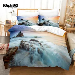 Bedding Sets 3pcs Duvet Cover Set 3D Ocean Coral Reef Soft Comfortable Breathable For Bedroom Guest Room Decor