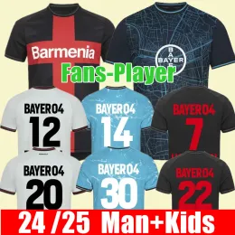 2023 2024 Home Away Bayer 04 Leverkusen Fan Player Wersja Mężczyzn Kid Kit Football Wirtz 3rd Soccer Boniface Football Shirt Hofmann Grimaldo