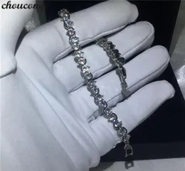 choucong unik kvinnlig vitguldfylld armband 4mm 5a zirkon cz silverfärger bröllop armband för kvinnor mode juvely3039858