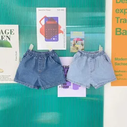 Shorts New Baby Summer Denim Shorts Loose Childrens Casual Shorts Süßes Kleinkind Girl Shorts Jeans Boy Jeans D240510