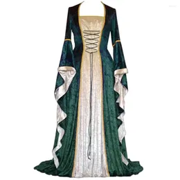 Sıradan Elbiseler Kadın Ortaçağ Rönesans Elbisesi Elbise Ayarlanabilir Retro Dantel Up İrlandalı Uzun Cadılar Bayramı Kostümleri Cosplay