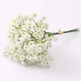 Fiori decorativi 6pcs gypsophila artificiale bouquets respiro del bambino falso bridal thind bouquet arredamento per matrimoni per la casa display floreale