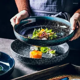 Piatti ceramica creativa nordica rotonda a piastra profonda insalata ad alta capacità pasta per la casa per la cucina di Natale set di cena di Natale