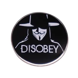 V для Vendetta Emamel Pin Pin Guy Fawkes Анонимная маска знака брошена на бейджа