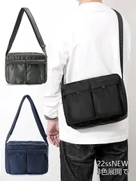 Moda de moda japonesa Fanny Pack Men Men Minimalist Flap Messenger Bag Oxford Square Piping Box Casual Nylon Crossbody 240506