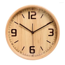 Wanduhren 12,6 Zoll Holz runde Uhr Moderne, ruhige batteriebetriebene dekorative Dekoration