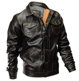 Winter PU Leather Jacket Men Tactical Army Bomber Jacket Warm Pilot Coat Thick Wool Liner Motorcycle6044139