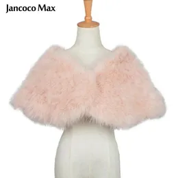 Шарфы 2021 Женщины настоящий страусиный перо мех шаль Стиль мода натуральные плечах высочайшего качества пашмина Пончо S72326536348