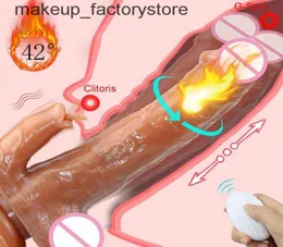 Massage Dildo Vibrator Erwärmung Teleskoprotation Dildos Vibratoren Zunge lecken Klitoris G Spot Stimulator Sexspielzeug für Erwachsene 2313047