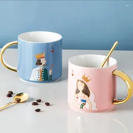 Canecas Mugs Museu Britânico IP Cerâmica Caneca Creative Personalidade Casal Cupo Um par de xícaras de água de luxo nórdicas leves