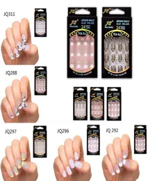 24 PCs atemberaubende Designs Französische falsche Nägel ABS Harz gefälschter Nagelsatz Full Manicure Art Tipps7437272