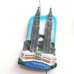 Arrivo a Kuala Lumpur Malaysia Twin Towers 3D Frigorifero Magnet Tourismo Souvenir Frigorifero adesivo magnetico Regalo per la casa 240506