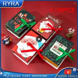 Wrap regalo 1-10 pezzi Forma del libro Merry Christmas Candy Borse Borse Babbo Natale Navidad Noel Forniture