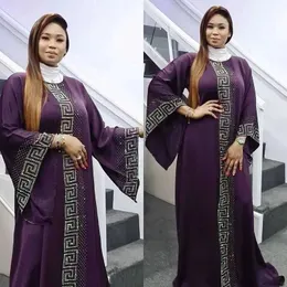 Abbigliamento etnico elegante e alla moda abito viola africano bagliore schiavo abbigliamento islamico Abaya abito musulmano abito lungo abito da festa vestidos t240510