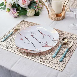 Maty stołowe moda wydrążona z kwiatów brązowa podkładki PVC Izolacja deformacja popołudniowa herbata jadalnia