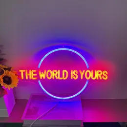 The World Is Your Neon Sign Wedding Neon Sign Neon Sign Doot Room Home Geed Wedding Decore Decor Home 240429