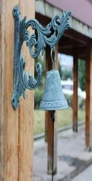 Dekoracyjny żelazny w stylu francuskim Scroll Flower Wspornik Bell Patio Garden Gate Hook podwórko Outdoor Decor Decor Accent Welcom