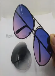 2019 New Fashion P0398478 Óculos de sol Lente Bluepurple lente com lentes intercambiáveis de 66 mm da caixa8426757