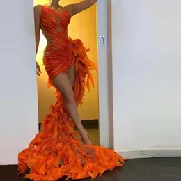 セクシーなseethrough vestidosオレンジプロムドレス