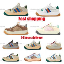 Rhyton Spor Sneakers Tasarımcı Ayakkabı Ekmek Ayakkabı Çok Renk Depmekler Erkek Eğitmenler Vintage Chaussures Ladies Casual Deri Ayakkabı Sneaker Spor ayakkabılar Boyut