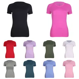 Yoga tees Damen Damen Lange kurzärmelige T-Shirts Docht-Strick hohe elastische Fitness Polos Kleidung Sport T-Shirts