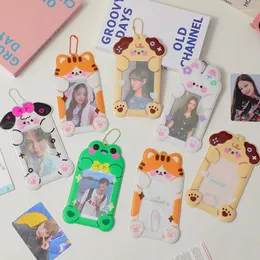 Çerçeveler Kawaii Po Kart Tutucu Karikatür Idol Idol Resim Koruyucu Mini Pocards Sleeves Sevimli Hayvan Şeklinde Kolye